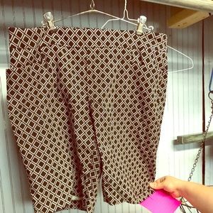 Black and grey diamond pattern long shorts